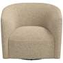 Lana Dolly Toast Fabric Swivel Accent Chair
