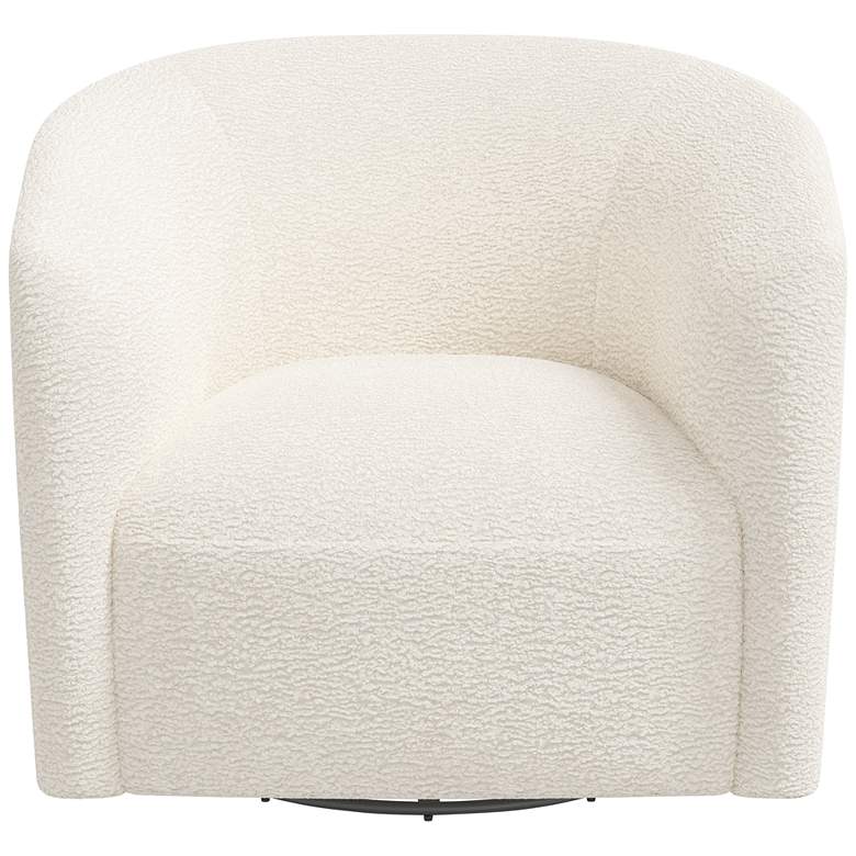 Image 4 Lana Sheepskin Natural Fabric Swivel Accent Chair more views