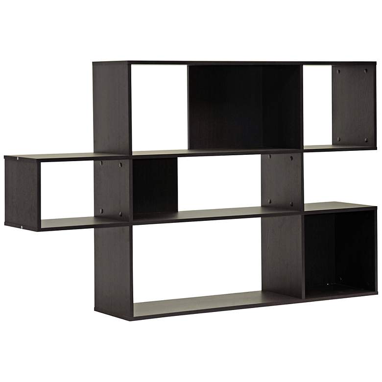 Image 1 Lanahan Dark Brown 3-Level Modern Display Shelf