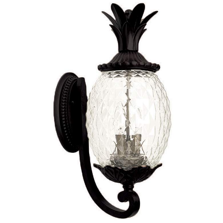 Image 1 Lanai 21 3/4" High Matte Black 3-Light Outdoor Wall Light