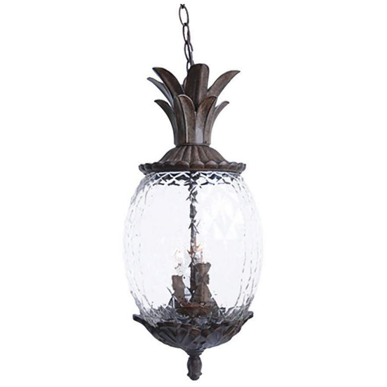 Image 2 Lanai 21" High Black Coral 3-Light Outdoor Hanging Light