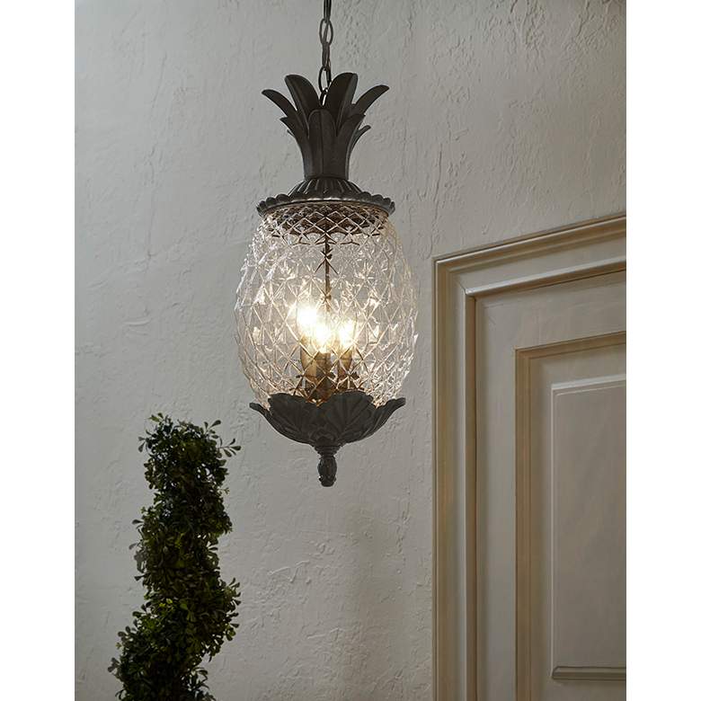 Image 3 Lanai 21" High Black Coral 3-Light Outdoor Hanging Light more views