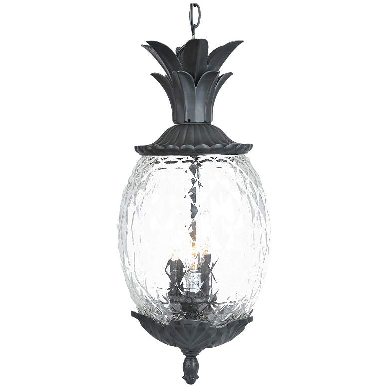 Image 1 Lanai 21" High Matte Black 3-Light Outdoor Hanging Light