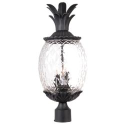 Lanai 22 1/4" High Matte Black 3-Light Outdoor Post Light