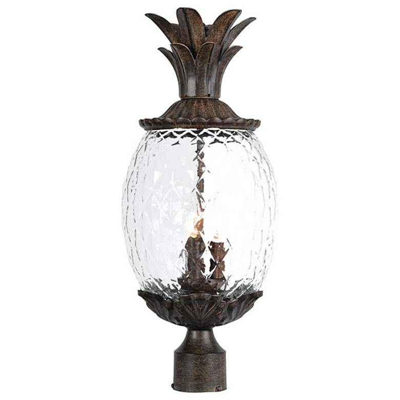 Image 1 Lanai 3-Light Black Coral Post Mount Light