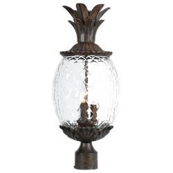 Lanai 3-Light Black Coral Post Mount Light
