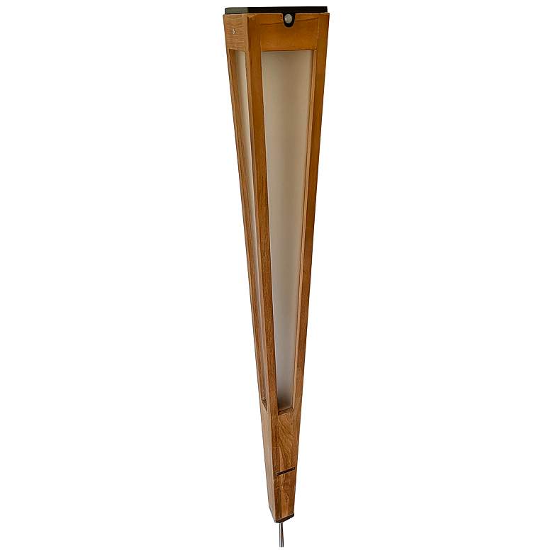 Image 1 Lanai 46 1/2" High Teak Wood LED Solar Outdoor Torch Light
