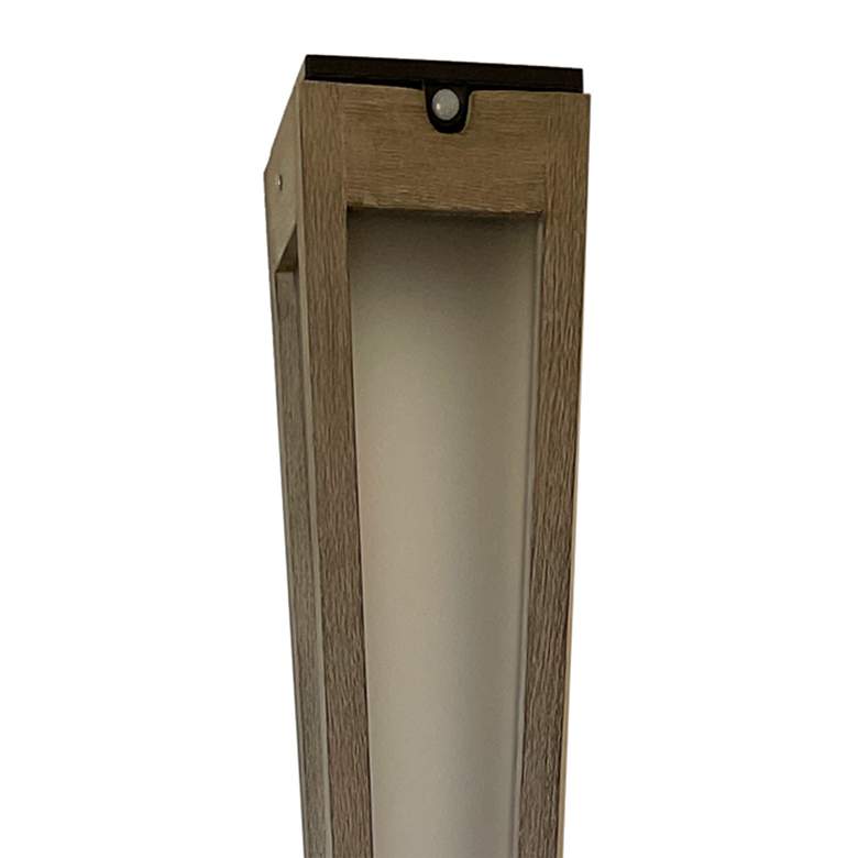 Image 2 Lanai 46 1/2" High Weathered Teak Wood LED Solar Torch Light more views
