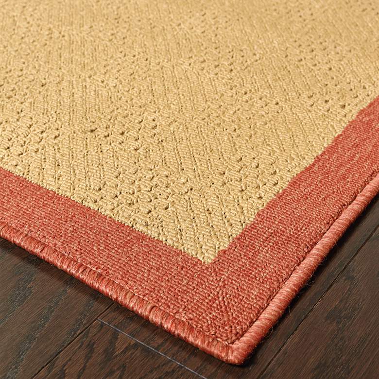 Image 3 Lanai 525O8 5&#39;3 inchx7&#39;6 inch Beige and Red Outdoor Area Rug more views