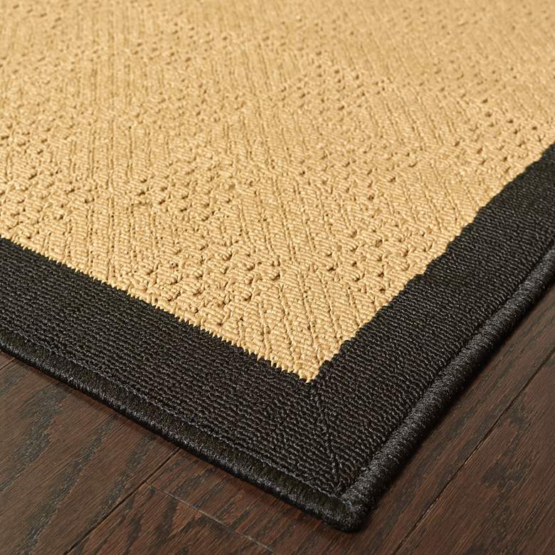 Image 3 Lanai 525X5 5'3"x7'6" Beige and Black Outdoor Area Rug more views