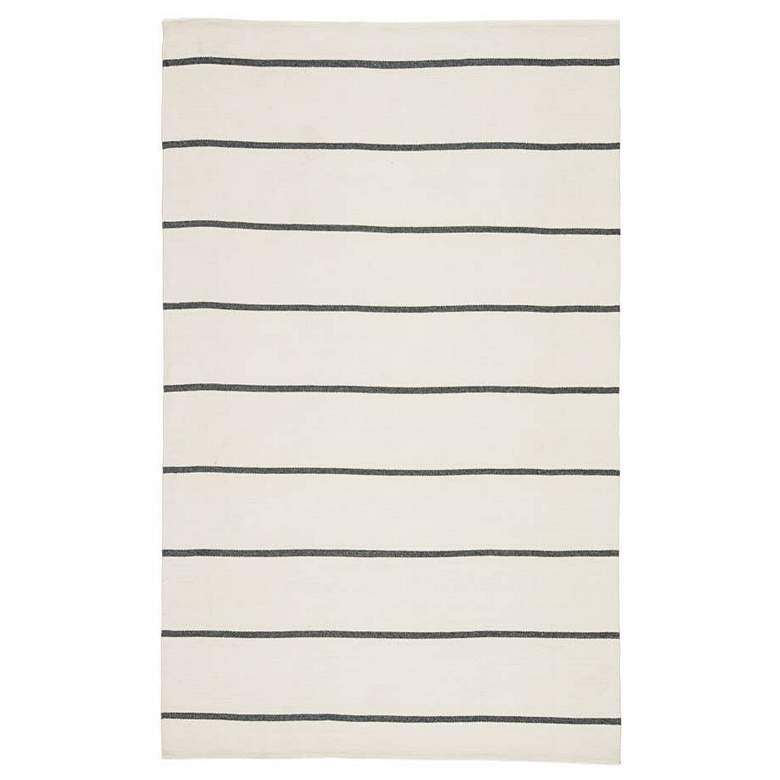Image 1 Lanai Corbina LAN04 5'x8' Ivory Dark Gray Striped Area Rug