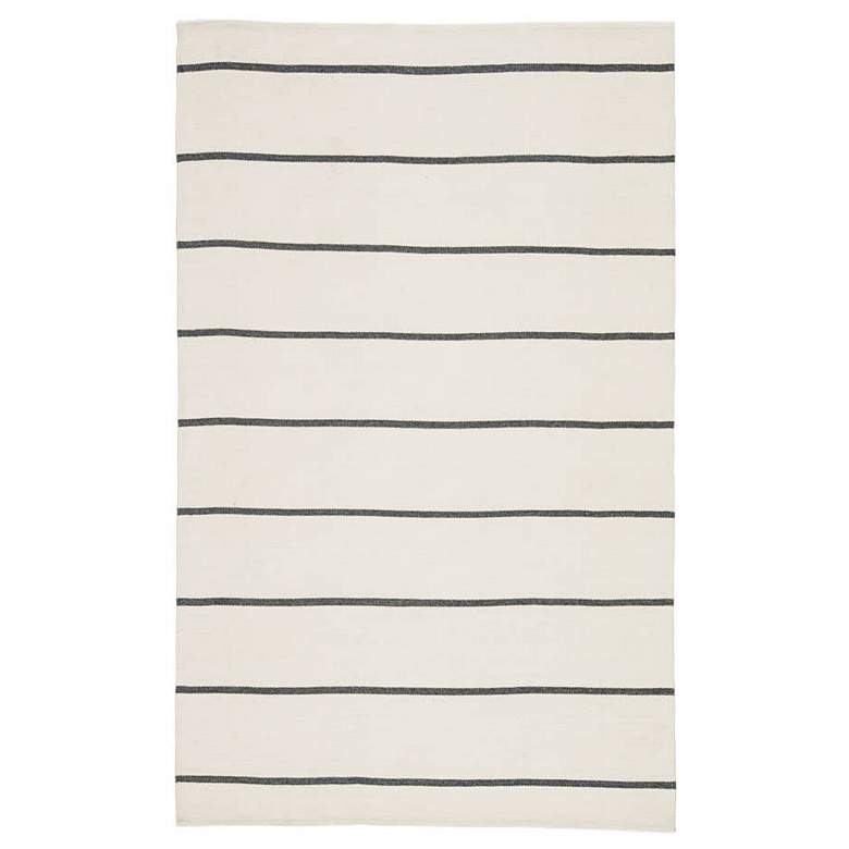 Image 1 Lanai Corbina LAN04 5&#39;x8&#39; Ivory Dark Gray Striped Area Rug