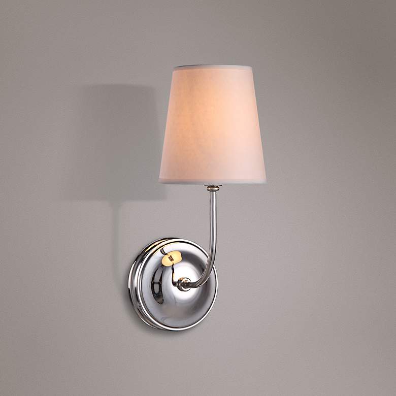 Image 1 Lancaster 14 inch High Polished Nickel 1-Light Wall Sconce