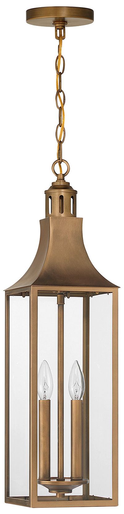Thumbnail4 of Lancaster 2-Light Outdoor Hanging Lantern in Atlas Bronze more views