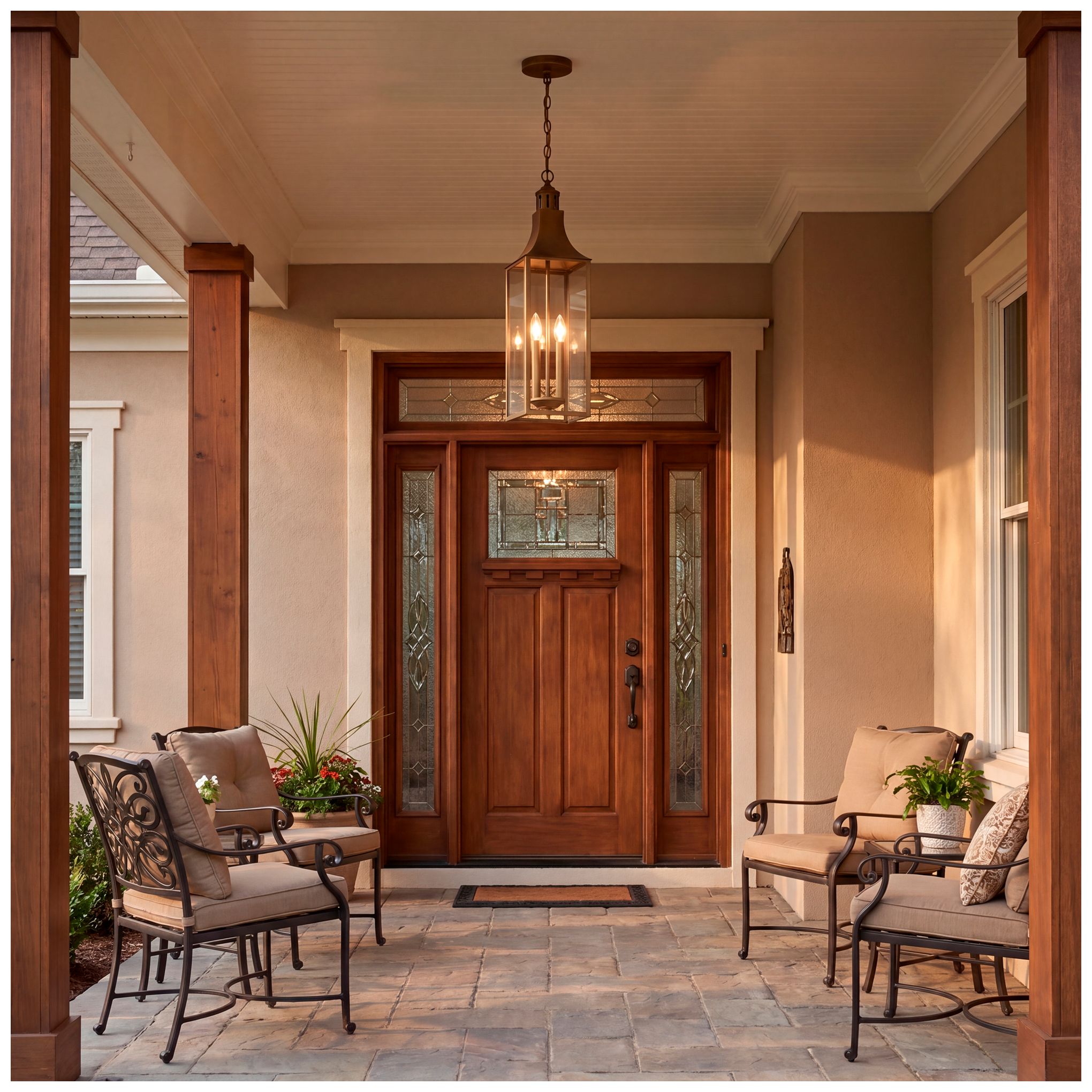 Lancaster 2-Light Outdoor Hanging Lantern in Atlas Bronze