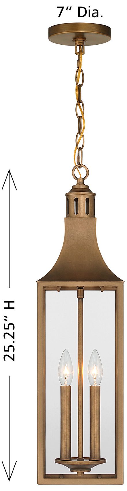 Lancaster 2-Light Outdoor Hanging Lantern in Atlas Bronze