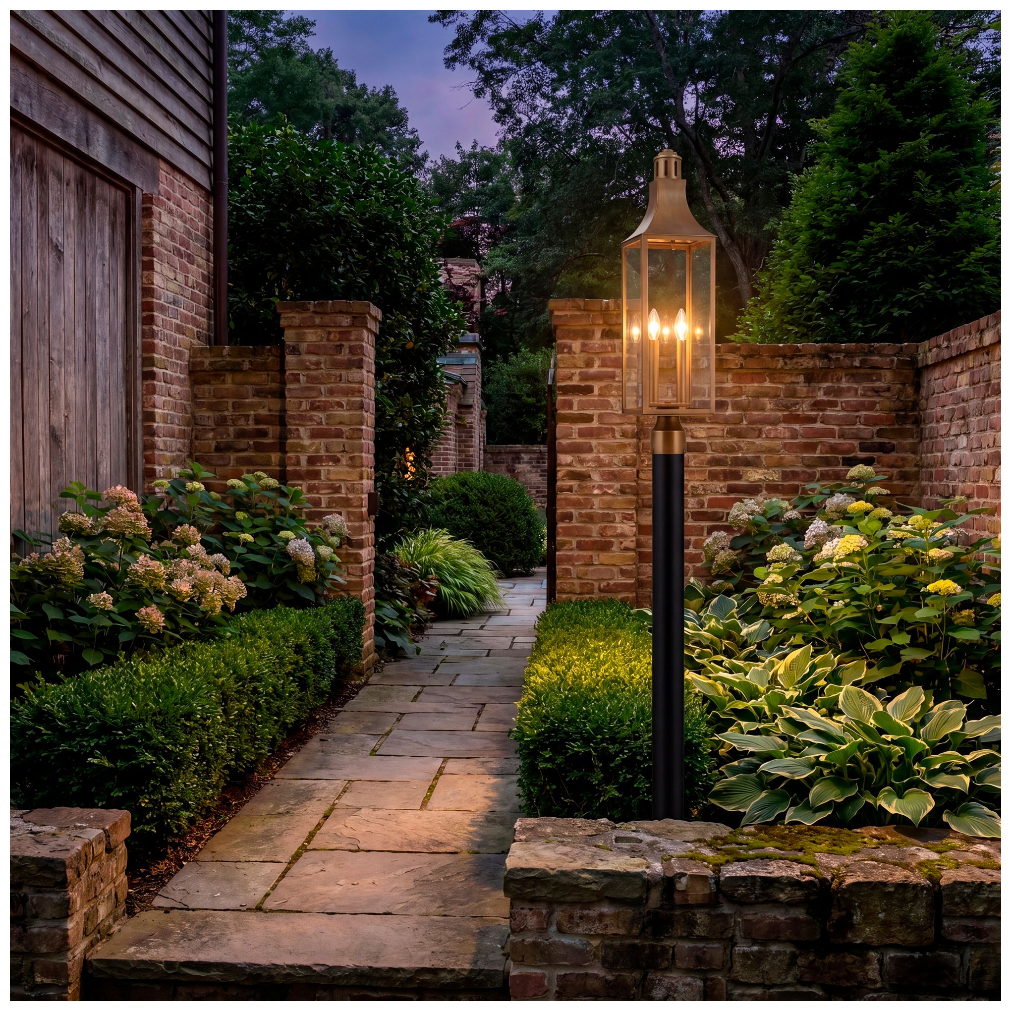 Image 4 Lancaster 2-Light Outdoor Post Lantern in Atlas Bronze more views