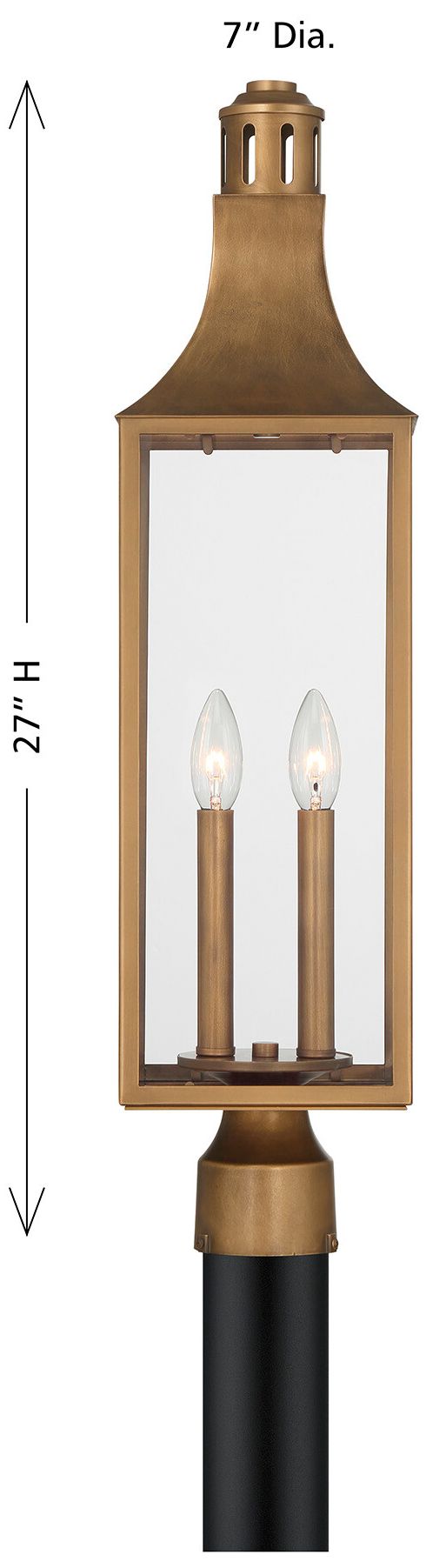 Image 5 Lancaster 2-Light Outdoor Post Lantern in Atlas Bronze more views