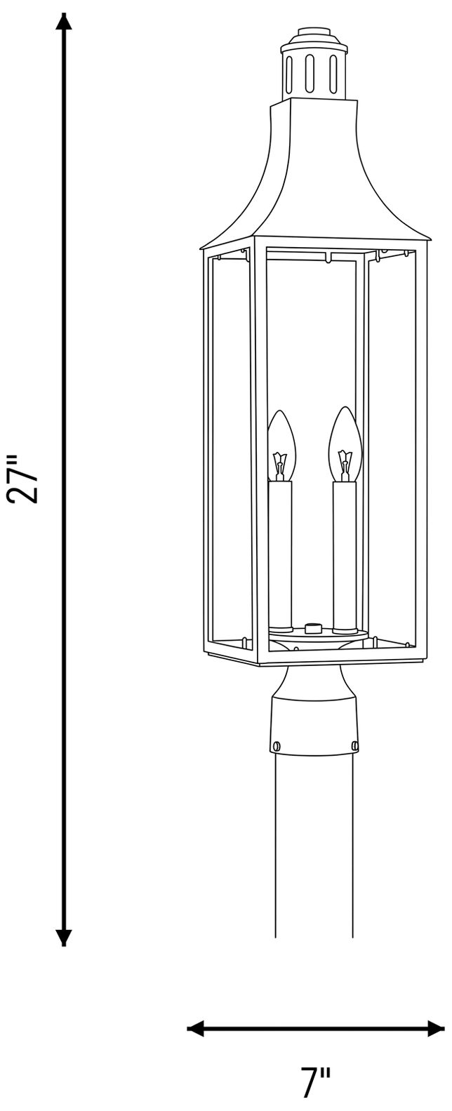 Image 6 Lancaster 2-Light Outdoor Post Lantern in Atlas Bronze more views