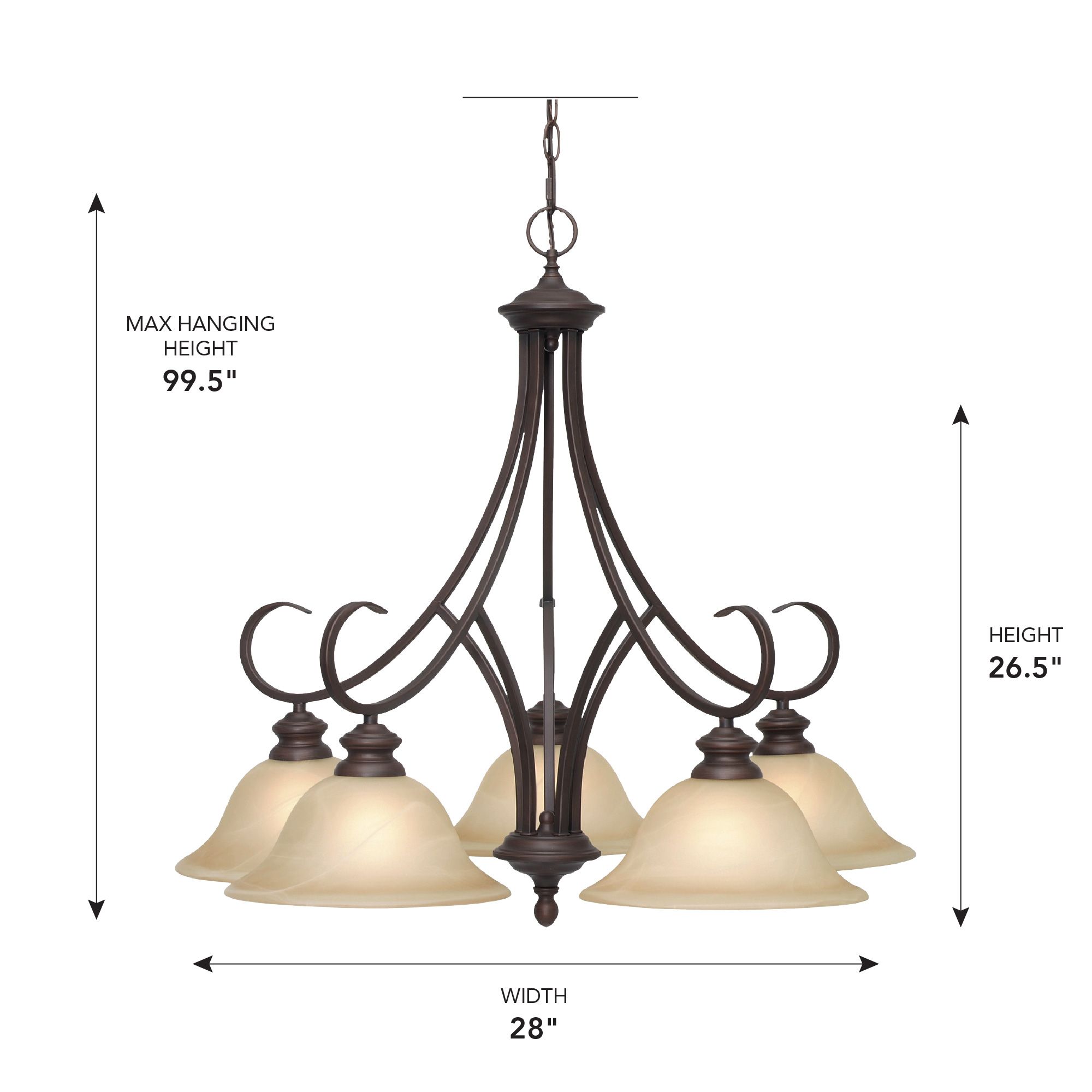 Image 2 Lancaster 28" Wide Rubbed Bronze 5-Light Chandelier more views
