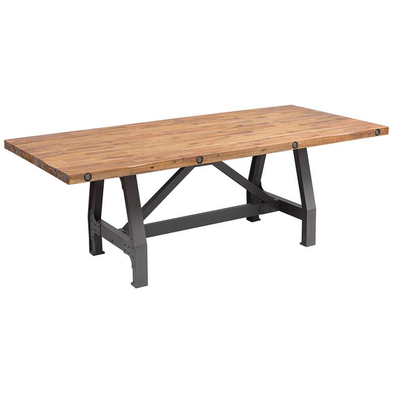 Image 1 Lancaster 38" Wide Amber Graphite Wood Dining Table
