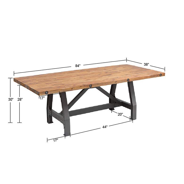 Image 2 Lancaster 38" Wide Amber Graphite Wood Dining Table more views