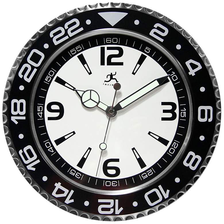 Image 1 Lance Sports Bezel Steel 13 1/2 inch Round Wall Clock