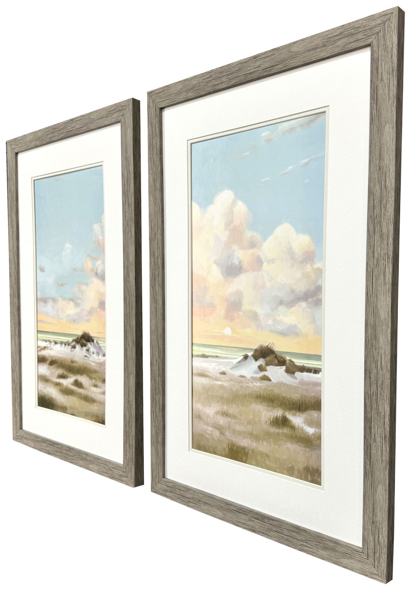 Image 2 Land and Sea 21"W x 33"H Framed Art Set of 2 more views