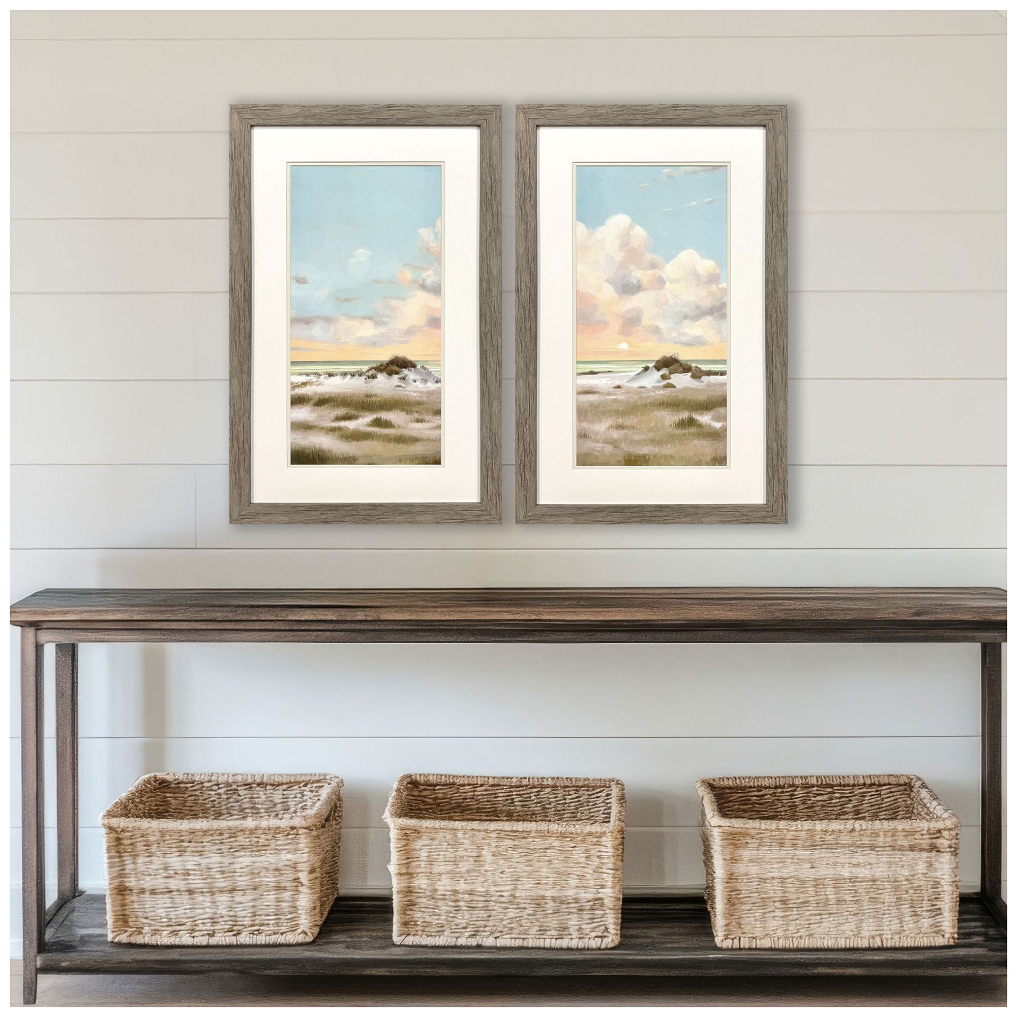 Image 4 Land and Sea 21"W x 33"H Framed Art Set of 2 more views