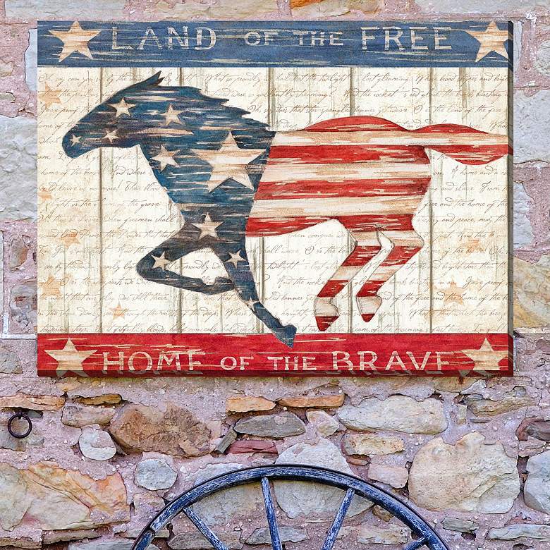Image 1 Land of the Free 40"W Rectangular Outdoor Canvas Wall Art