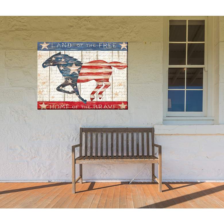 Image 3 Land of the Free 40"W Rectangular Outdoor Canvas Wall Art more views