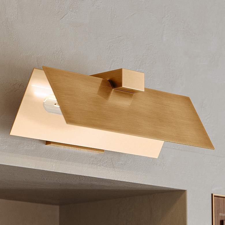 Image 1 Lander 4 1/2" High Warm Patina Brass Wall Sconce