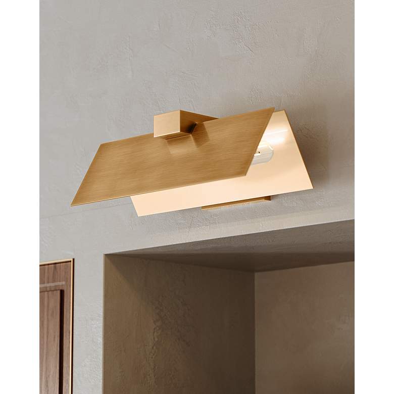 Image 3 Lander 4 1/2" High Warm Patina Brass Wall Sconce more views