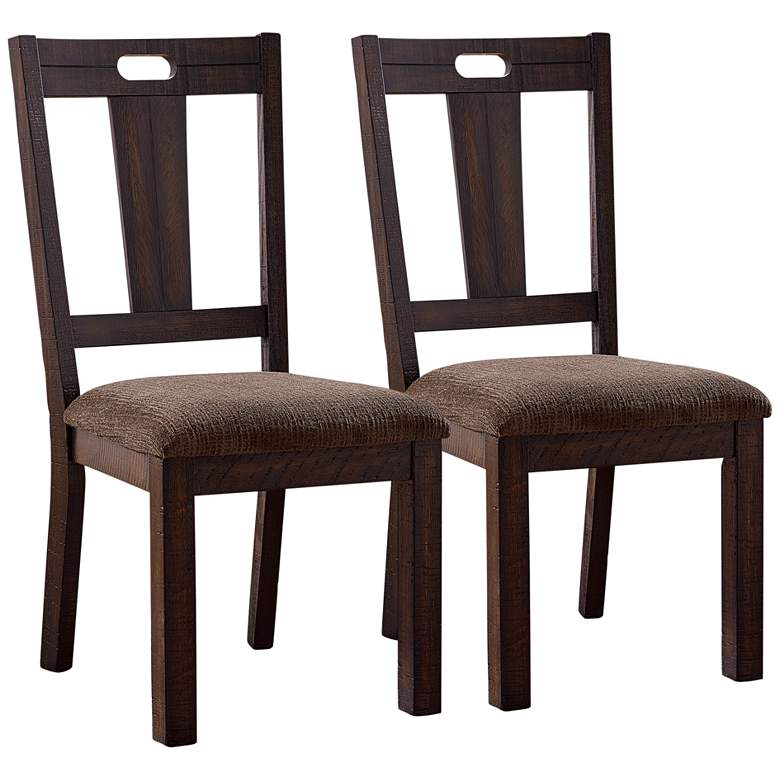 Image 2 Landess Walnut Wood Dining Chairs Set of 2