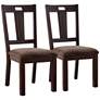 Landess Walnut Wood Dining Chairs Set of 2 in scene