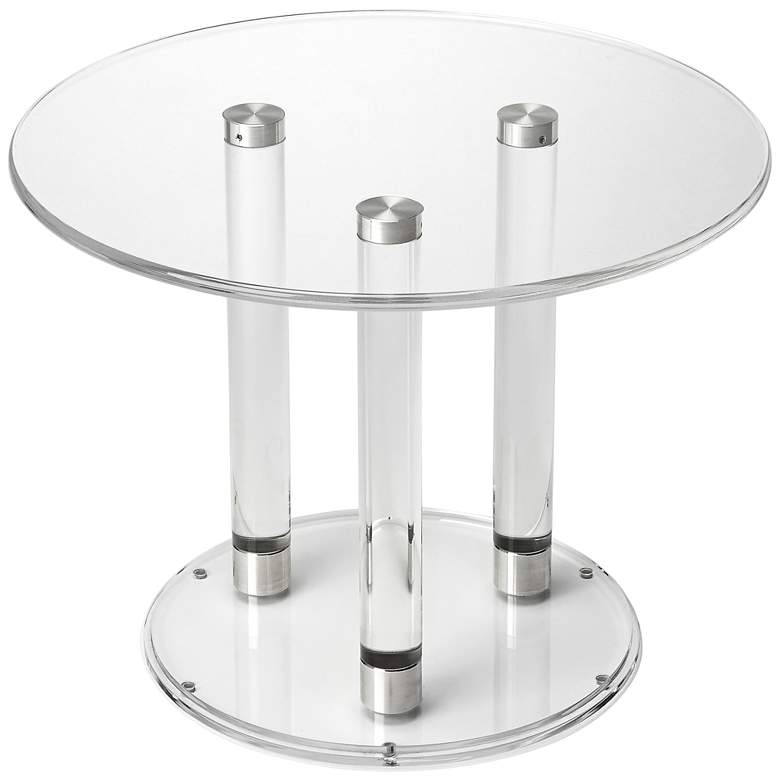 Image 1 Landis 24" Wide Clear Acrylic Round Modern Coffee Table