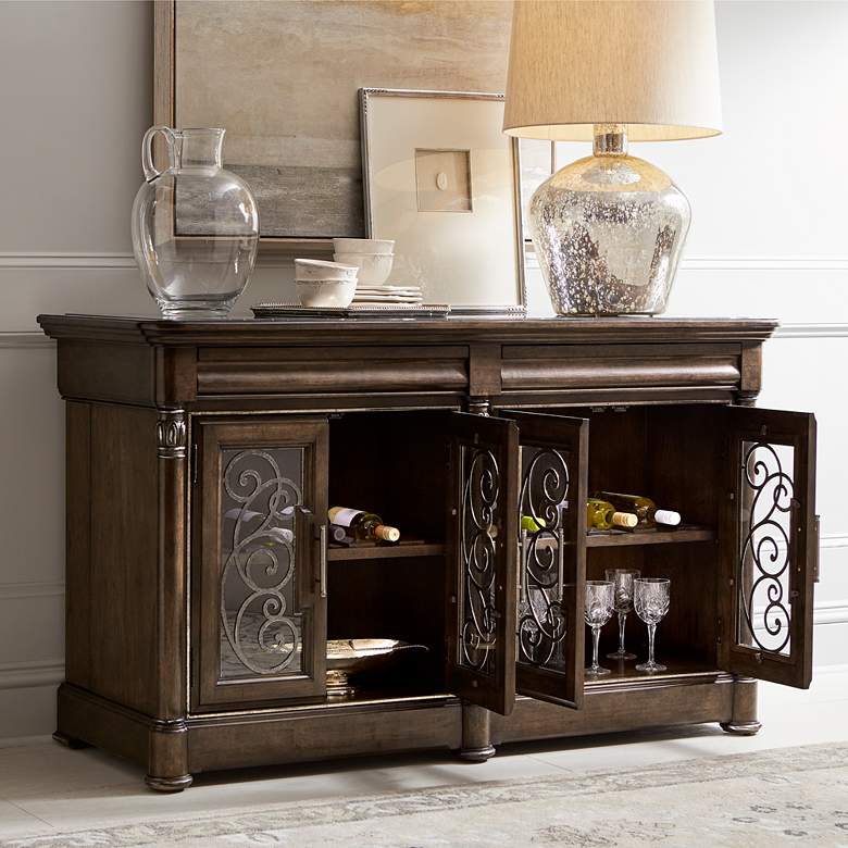 Image 1 Landmark 65" Wide Russet 4-Door Wood Buffet