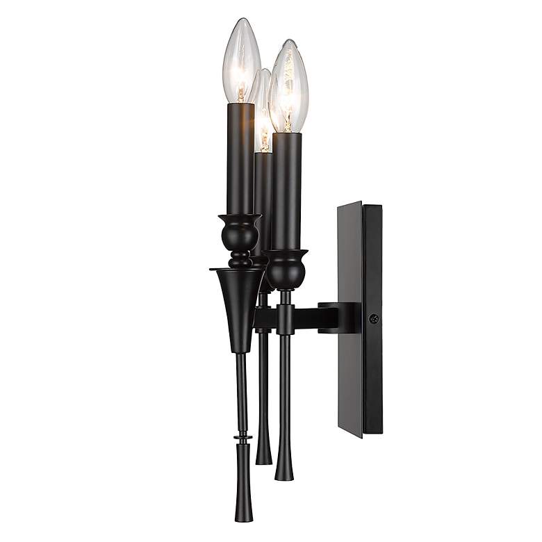 Image 4 Landon 13" High Matte Black 3-Light Wall Sconce more views