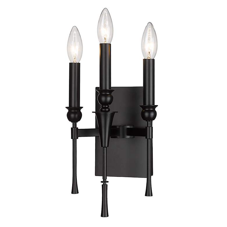 Image 5 Landon 13" High Matte Black 3-Light Wall Sconce more views