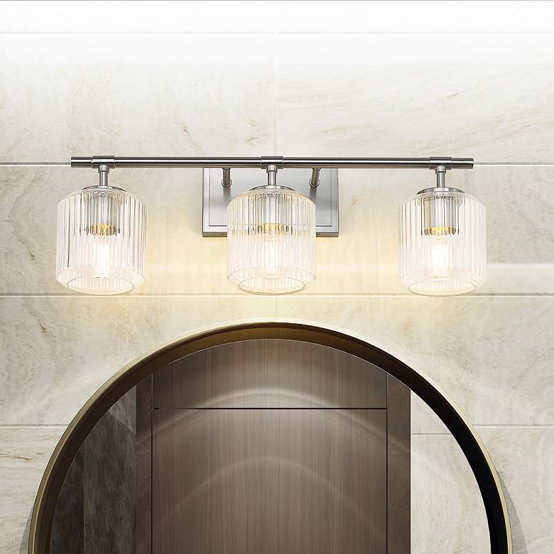 Image 1 Landon 24" Wide Brushed Nickel 3-Light Bath Light