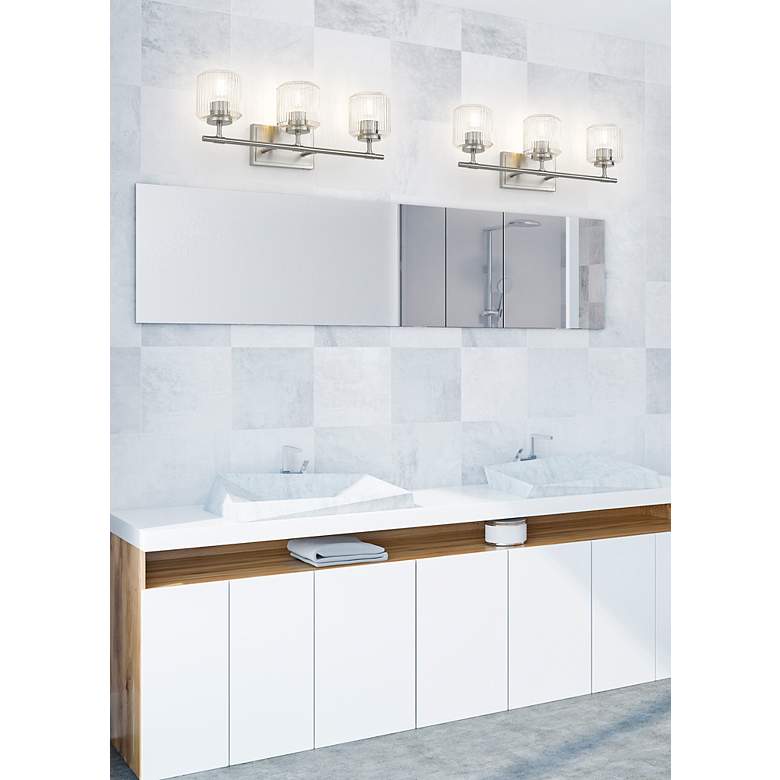Image 3 Landon 24" Wide Brushed Nickel 3-Light Bath Light more views