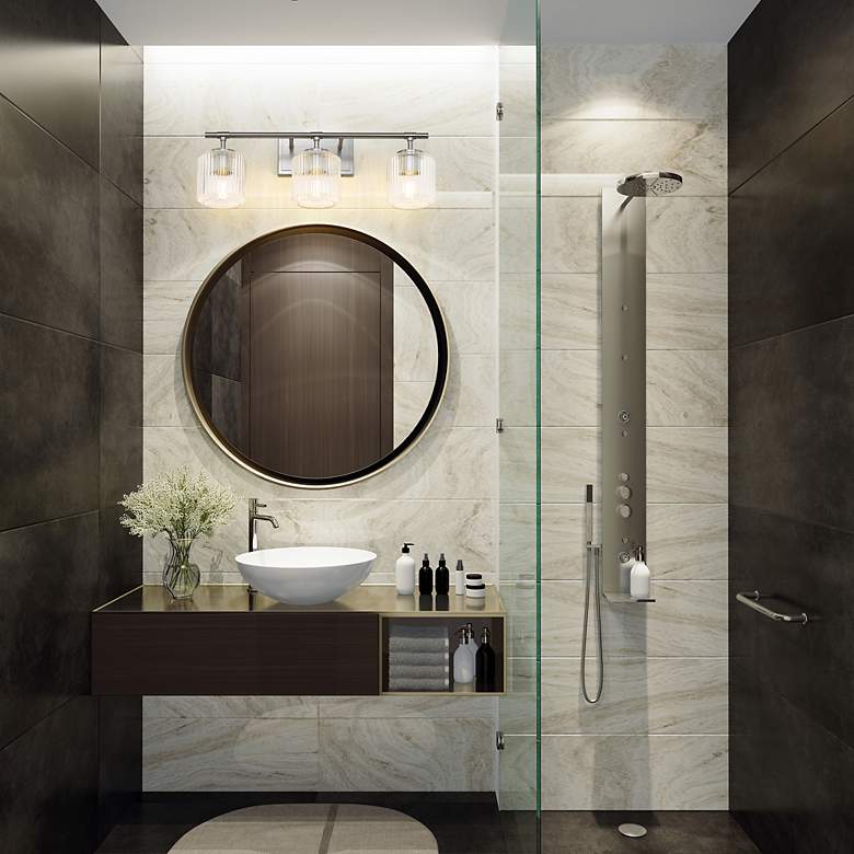 Image 4 Landon 24" Wide Brushed Nickel 3-Light Bath Light more views