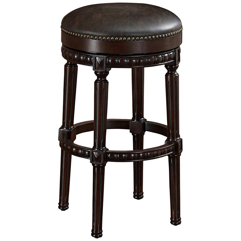 Image 1 Landon 26 inch Tobacco Bonded Leather Swivel Counter Stool