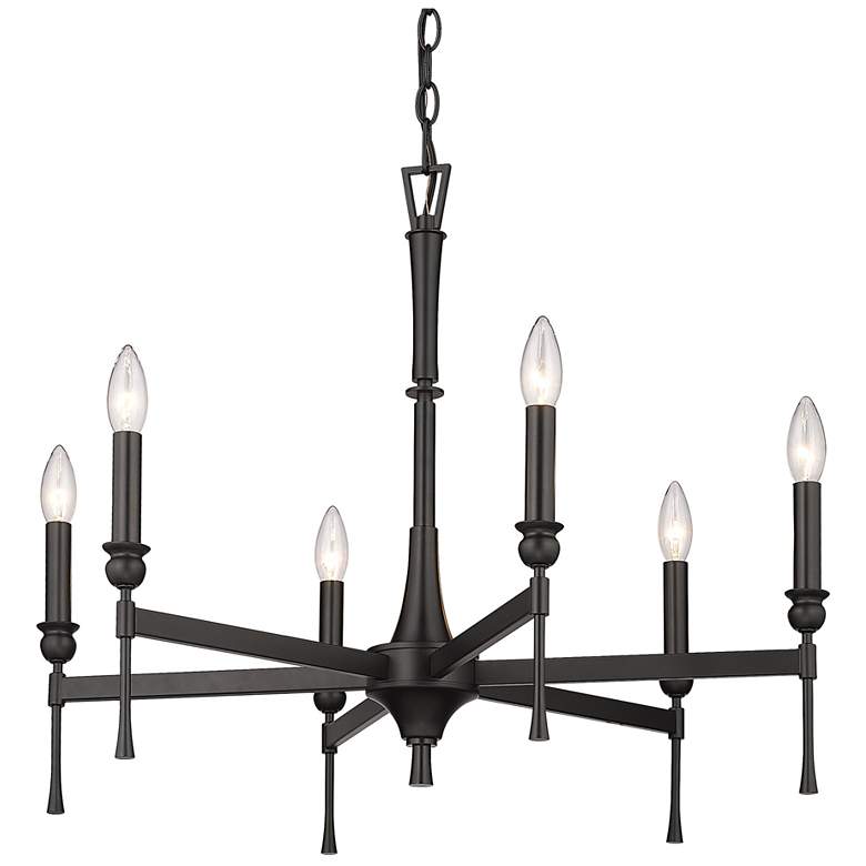 Image 2 Landon 26" Wide 6-Light Matte Black Chandelier
