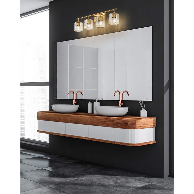 Image 4 Landon 32" Wide Modern Gold 4-Light Vanity Bath Light more views