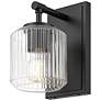5_Landon 8 3/4" High Matte Black Wall Sconce more views