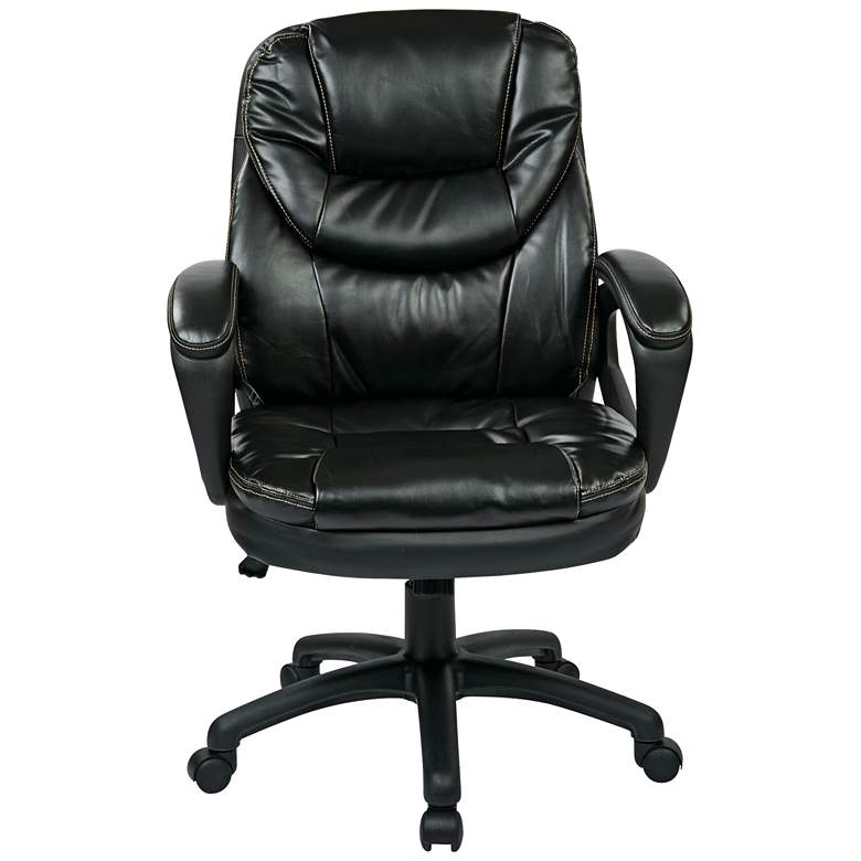 Image 2 Landon Black Faux Leather Adjustable Office Managers Chair