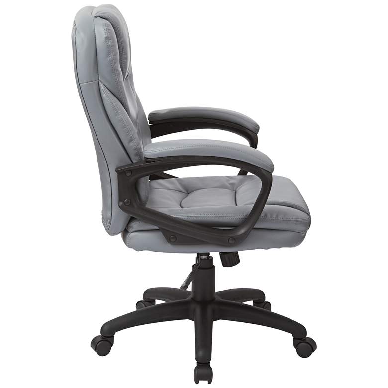 Image 3 Landon Black Faux Leather Adjustable Office Managers Chair more views