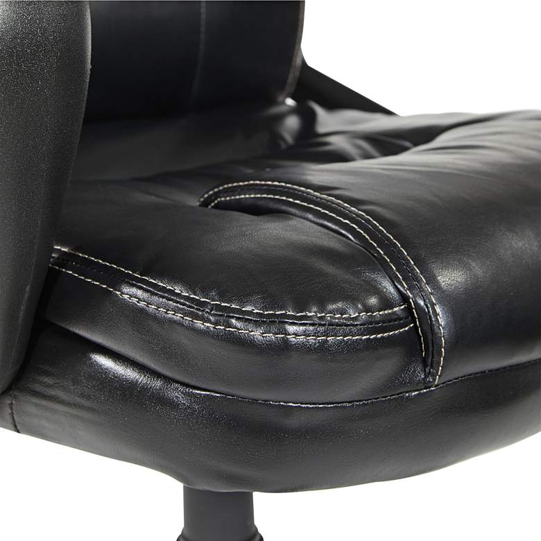 Image 5 Landon Black Faux Leather Adjustable Office Managers Chair more views