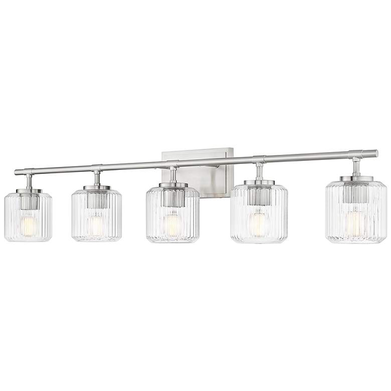 Image 1 Landon by Z-Lite Brushed Nickel 42 inch 5 Light Vanity